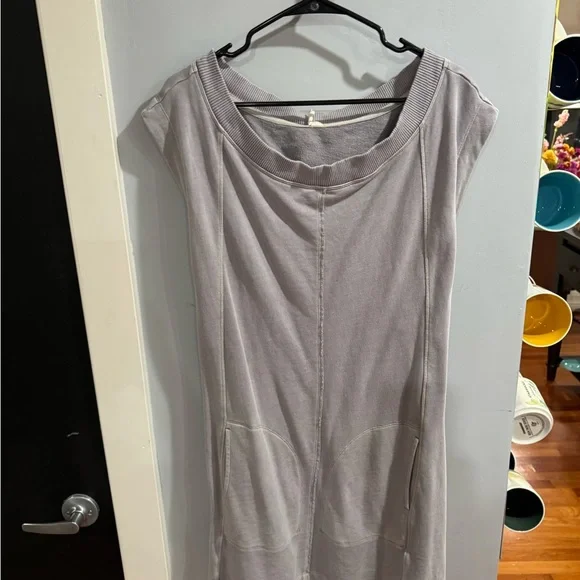 Anthropologie Sleeveless Gray Dress with Pockets - Picture 2 of 5